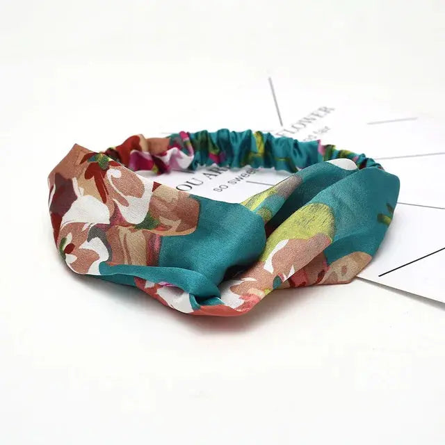 Bohemian Criss-Cross Elastic Hair Bands - Knot Headbands for Women & Girls - Bandana Girls Striped Hairwear-Headbands-SWEET T 52