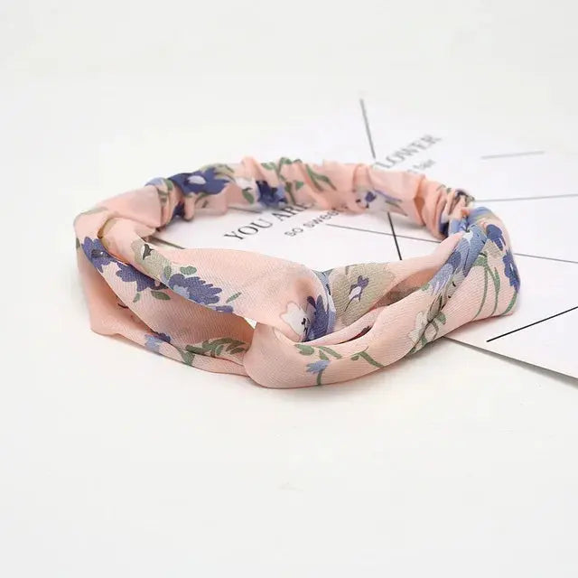 Bohemian Criss-Cross Elastic Hair Bands - Knot Headbands for Women & Girls - Bandana Girls Striped Hairwear-Headbands-SWEET T 52