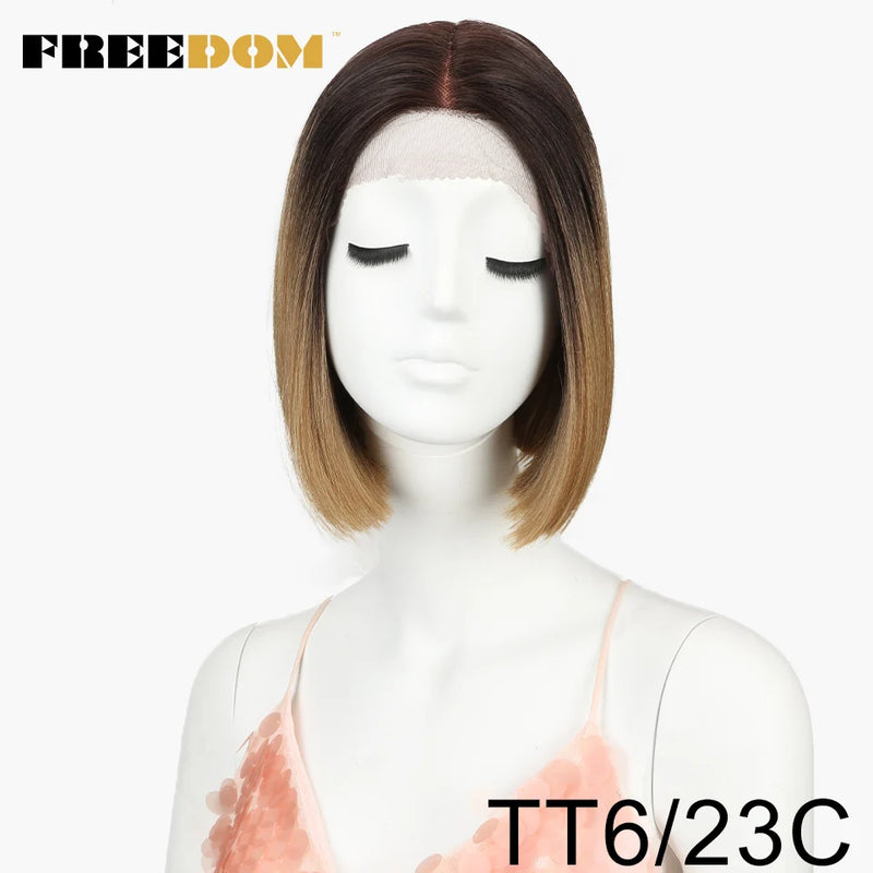 Short Straight Synthetic Bob, Lace Front, Synthetic Wigs for Women and Girls in 9 Colors.