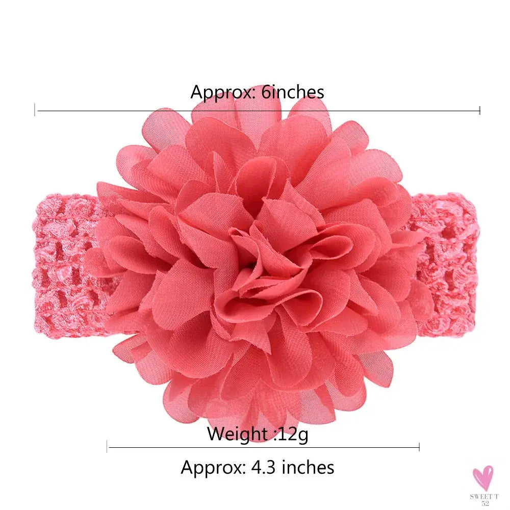 Head Band for Infants/Toddlers - Girls' Headbands, Chiffon Flower, Soft Stretchy Hair Band Accessories Sweet T 52