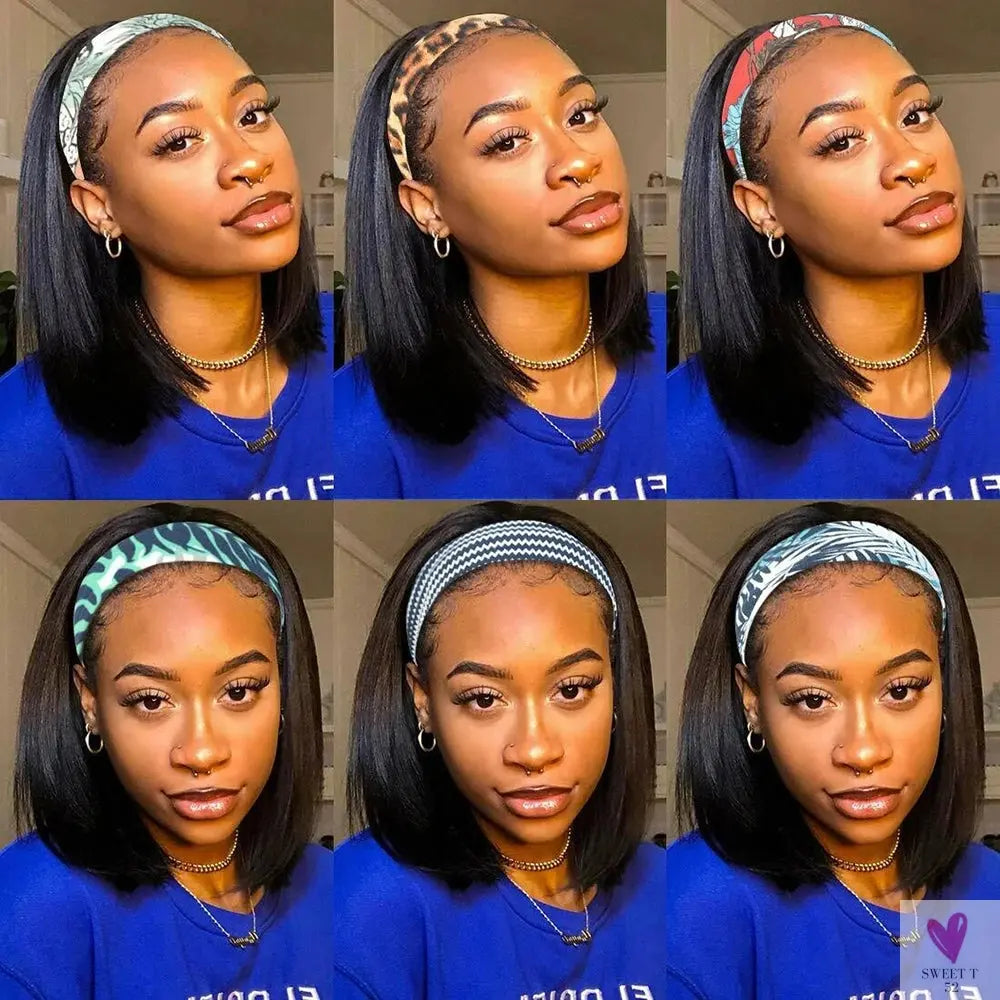 Headband Wigs - Human Hair Headband Wigs for Women, Easy Wear & Go, Glueless Wigs Sweet T 52