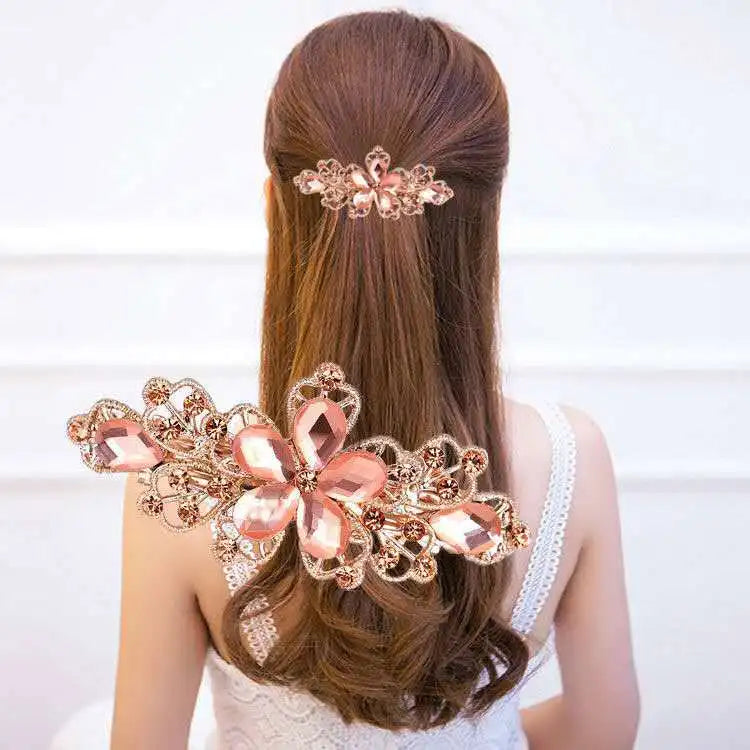 Crystal Floral Hairpins/Hairwear - Hair Jewelry For Women & Girls, Rhinestone Alloy Hair Clips