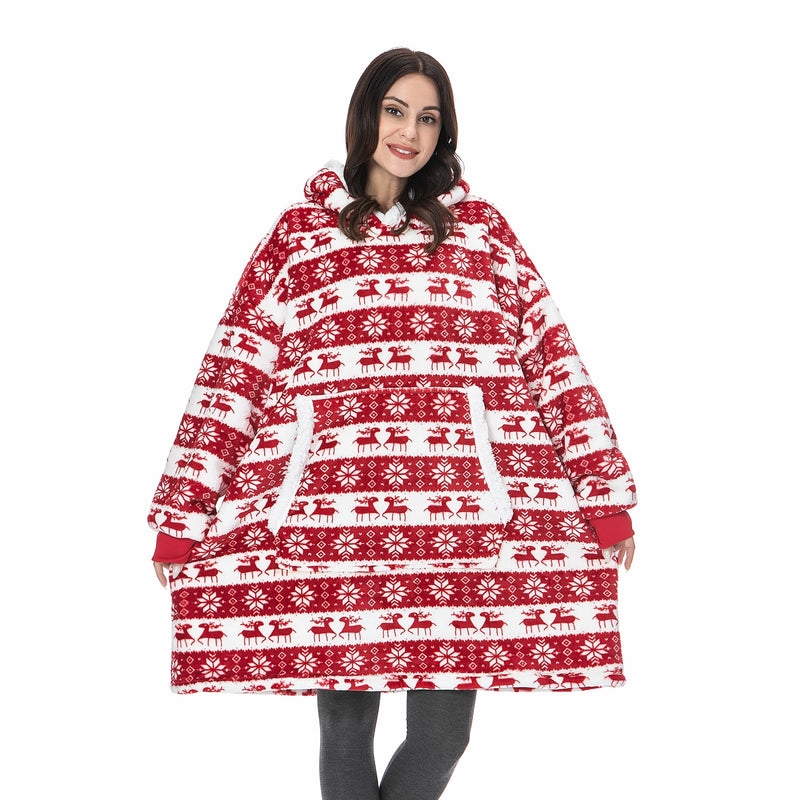 Oversized Hoodie TV Blanket/Sweatshirt for Women and Girls, Pockets & Fleece Lining