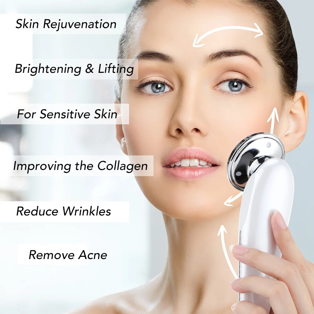 7 in 1 RF&EMS Micro Current Lifting Device - Vibration LED Face Skin Rejuvenation, Wrinkle Remover, Anti-Aging Facial Beauty Device