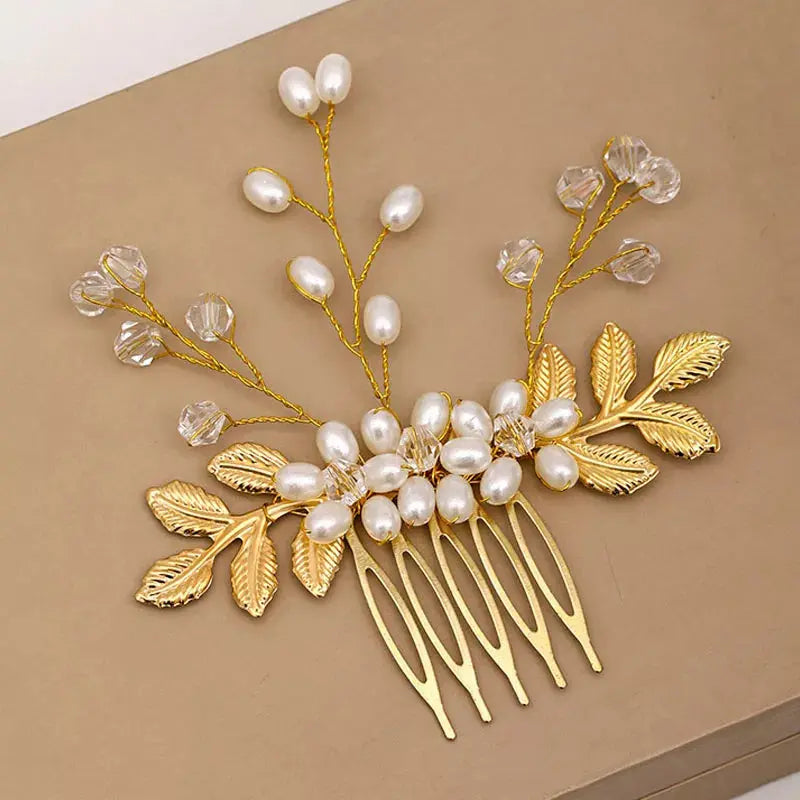 Silver/Gold/Pearl/Rhinestone Hair Accessories, Crystal Bridal Headdress/Hair Combs for Women & Girls-hair accessories-SWEET T 52