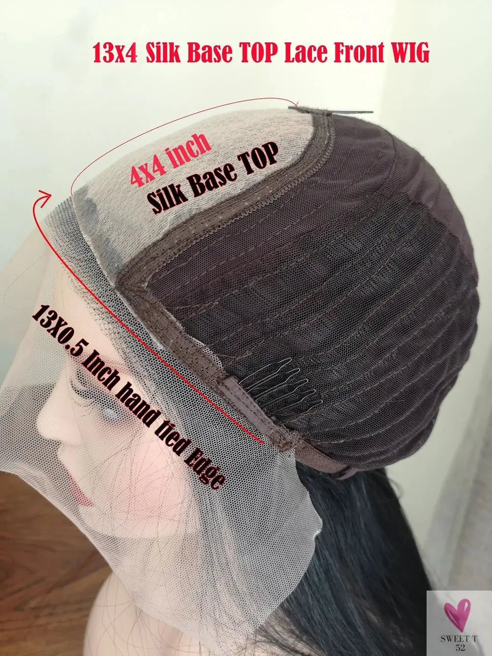 Highlight Brown Silk Base Wigs, Human Hair. Glueless Human Hair Wigs with Brown Roots, 200 Density Lace Front Wigs, Short Bob Wigs Sweet T 52