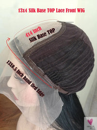 Highlight Brown Silk Base Wigs, Human Hair. Glueless Human Hair Wigs with Brown Roots, 200 Density Lace Front Wigs, Short Bob Wigs Sweet T 52