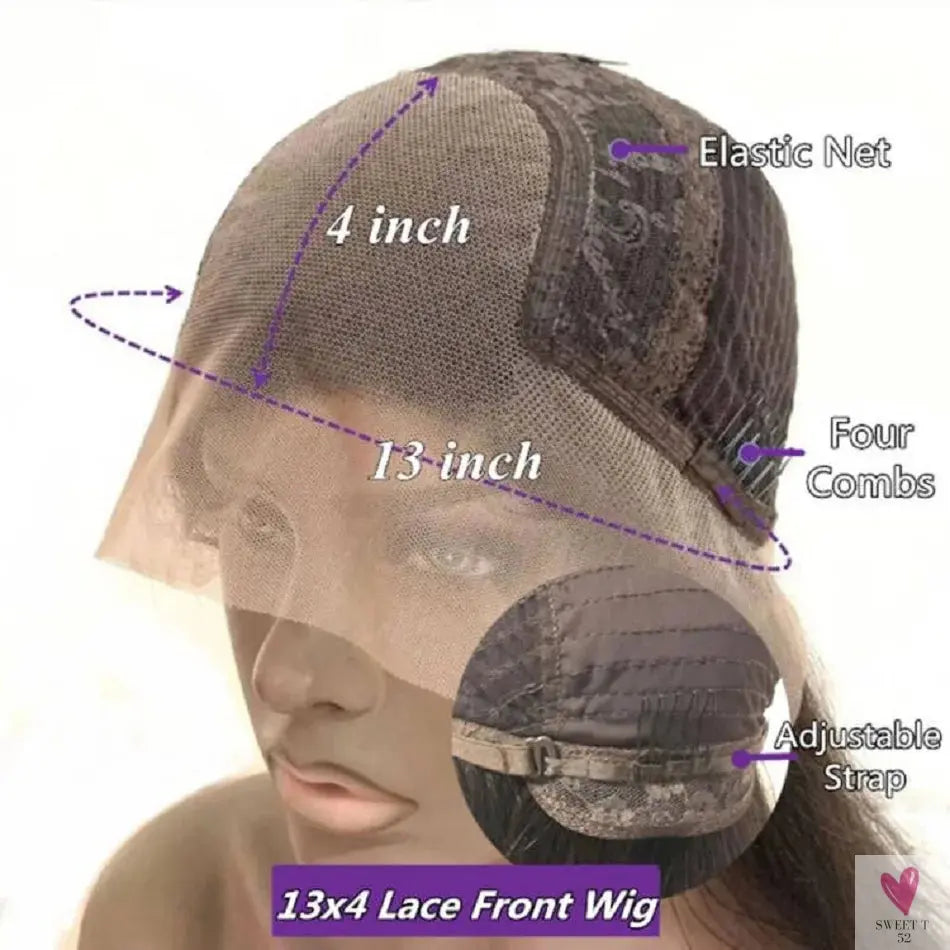 Highlight Brown Silk Base Wigs, Human Hair. Glueless Human Hair Wigs with Brown Roots, 200 Density Lace Front Wigs, Short Bob Wigs Sweet T 52