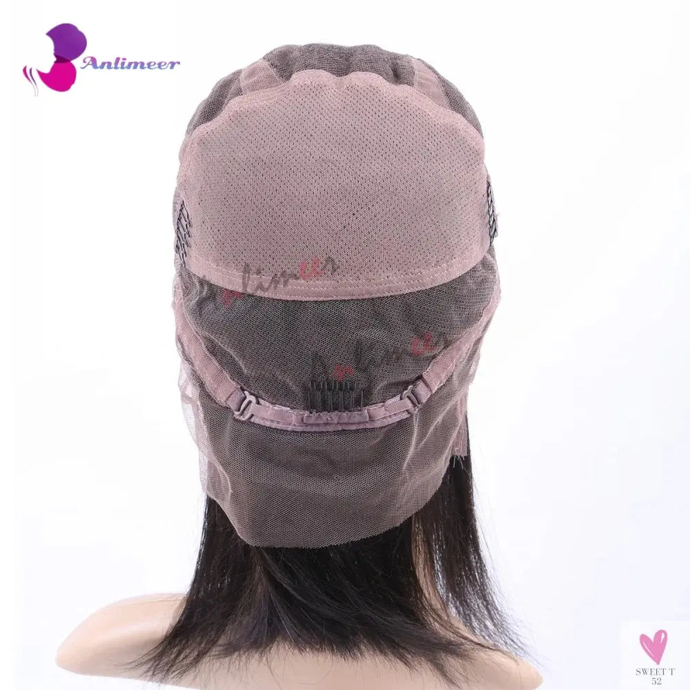 Highlight Brown Silk Base Wigs, Human Hair. Glueless Human Hair Wigs with Brown Roots, 200 Density Lace Front Wigs, Short Bob Wigs Sweet T 52