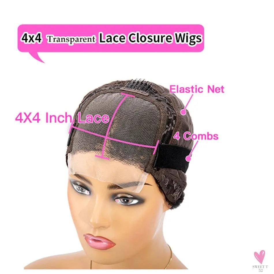 Highlight Brown Silk Base Wigs, Human Hair. Glueless Human Hair Wigs with Brown Roots, 200 Density Lace Front Wigs, Short Bob Wigs Sweet T 52
