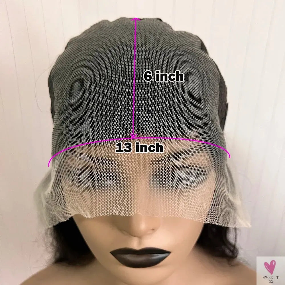 Highlight Brown Silk Base Wigs, Human Hair. Glueless Human Hair Wigs with Brown Roots, 200 Density Lace Front Wigs, Short Bob Wigs Sweet T 52