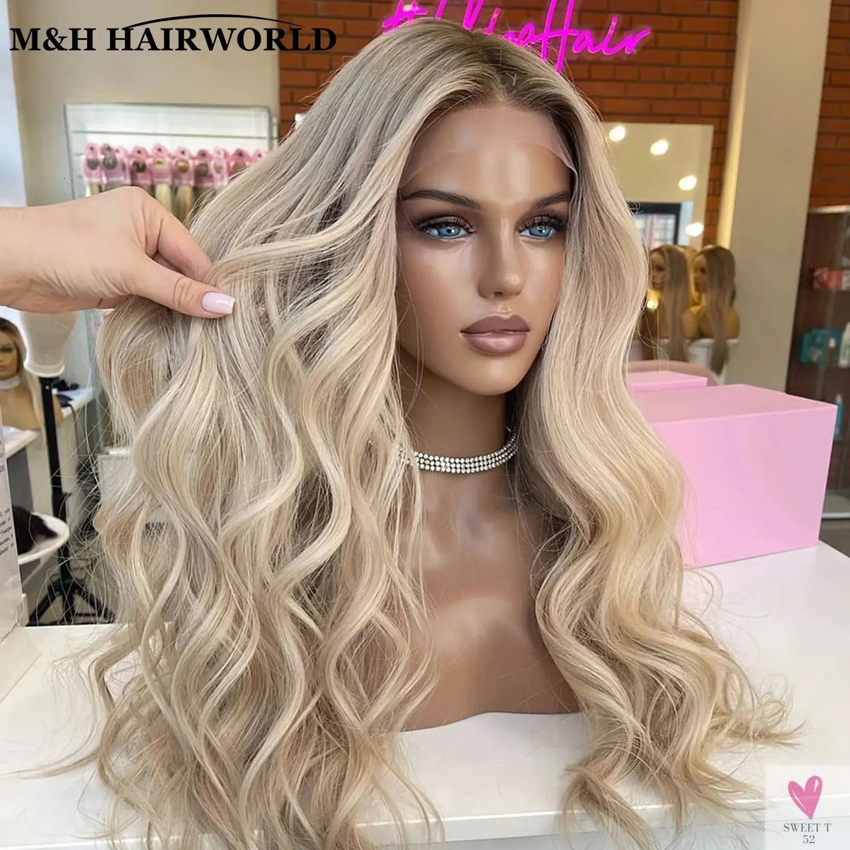 Highlight Ombre Ash Blonde Color Wig 13x3 Curly Synthetic Lace Front Wigs Baby Hair 30Inch Long Wavy Frontal Lace Wigs For Women Sweet T 52