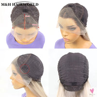 Highlight Ombre Ash Blonde Color Wig 13x3 Curly Synthetic Lace Front Wigs Baby Hair 30Inch Long Wavy Frontal Lace Wigs For Women Sweet T 52