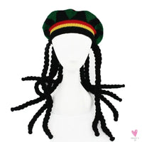 Hip Hop Knitted Cap Wig, Braided Hat, Male/Female Jamaican  Beanie, Hombre Dreadlocks, Reggae Beanie SWEET T 52