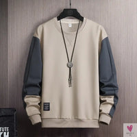 Hip-Hop Long Sleeve T-Shirt for Men and Boys, Loose Fit, O-Neck, With Patchwork-Shirts & tops-SWEET T 52