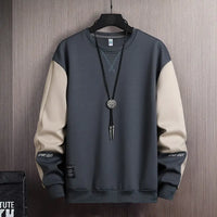 Hip-Hop Long Sleeve T-Shirt for Men and Boys, Loose Fit, O-Neck, With Patchwork-Shirts & tops-SWEET T 52