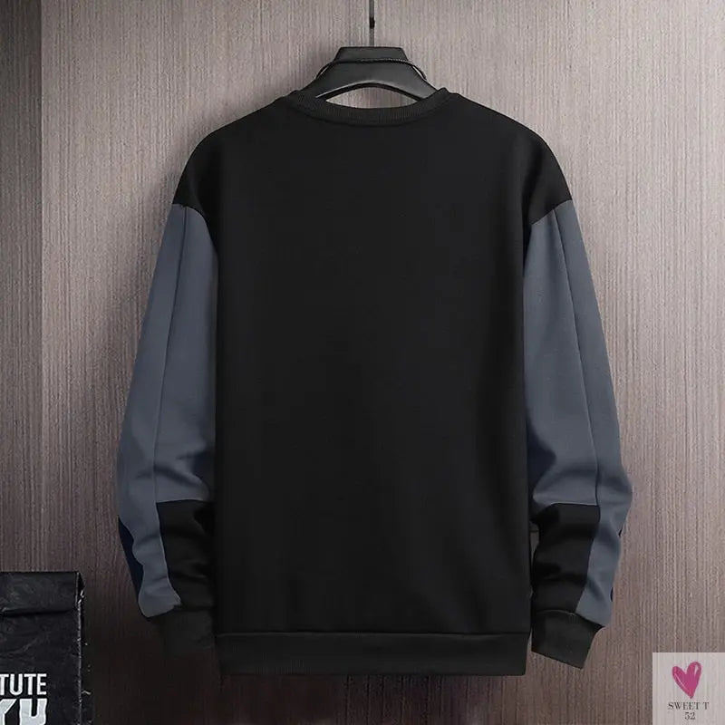 Hip-Hop Long Sleeve T-Shirt for Men and Boys, Loose Fit, O-Neck, With Patchwork-Shirts & tops-SWEET T 52