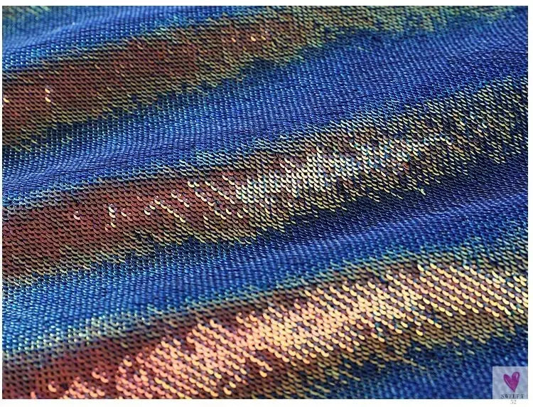 Hip Hop Sequined Night Club Jacket, Rainbow Gradient Patchwork, Round Neck, Long Sleeved Jacket for Women and Girls-Coats & Jackets-SWEET T 52