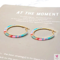 Hoop Earrings/Stainless Steel Earrings - Miyuki Beaded Earrings for Women & Girls,Trendy Bohemian Pendientes-Earrings-SWEET T 52