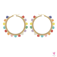 Hoop Earrings/Stainless Steel Earrings - Miyuki Beaded Earrings for Women & Girls,Trendy Bohemian Pendientes-Earrings-SWEET T 52