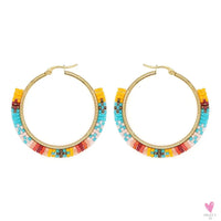 Hoop Earrings/Stainless Steel Earrings - Miyuki Beaded Earrings for Women & Girls,Trendy Bohemian Pendientes-Earrings-SWEET T 52