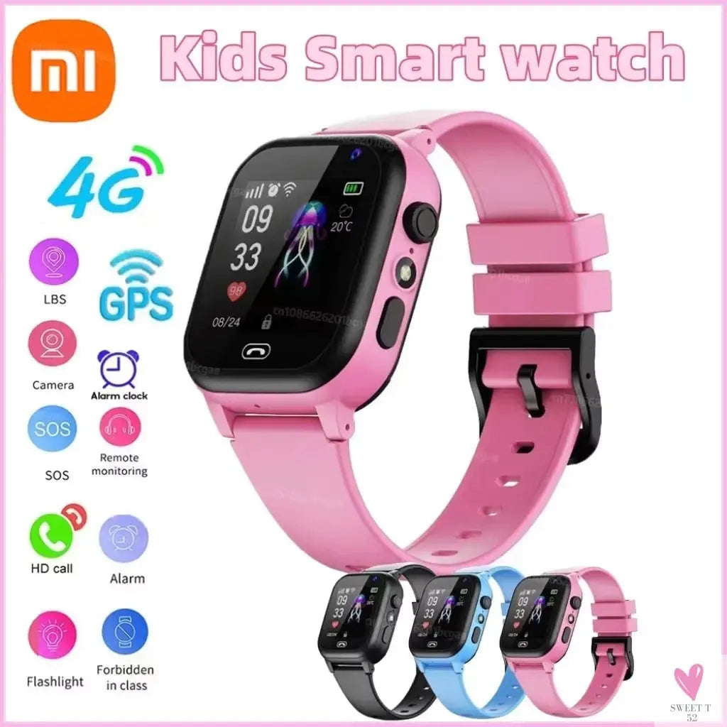 Kids 4G Smart Watch - SOS, GPS Location, Video Call, Sim Card. Child Smart Watch/Camera, Waterproof Watch For Boys Girls Sweet T 52