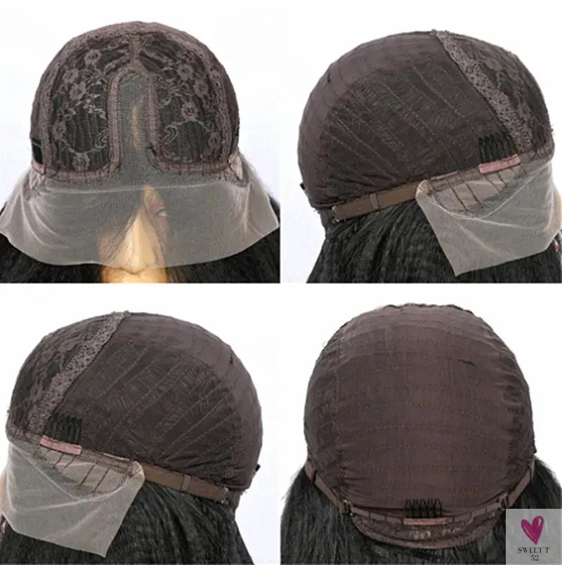 Kinky Curly Soft Long Black Wig - 180% Density, Preplucked, Lace Front For Women & Girls - Glueless & Heat Resistant-hair accessories-SWEET T 52