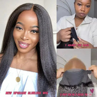 Kinky Straight Human Hair Wigs for Women - Glueless, Ready To Wear, 4x4 Hd Lace Front Brazilian Wigs-hair accessories-SWEET T 52