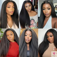 Kinky Straight Human Hair Wigs for Women - Glueless, Ready To Wear, 4x4 Hd Lace Front Brazilian Wigs-hair accessories-SWEET T 52