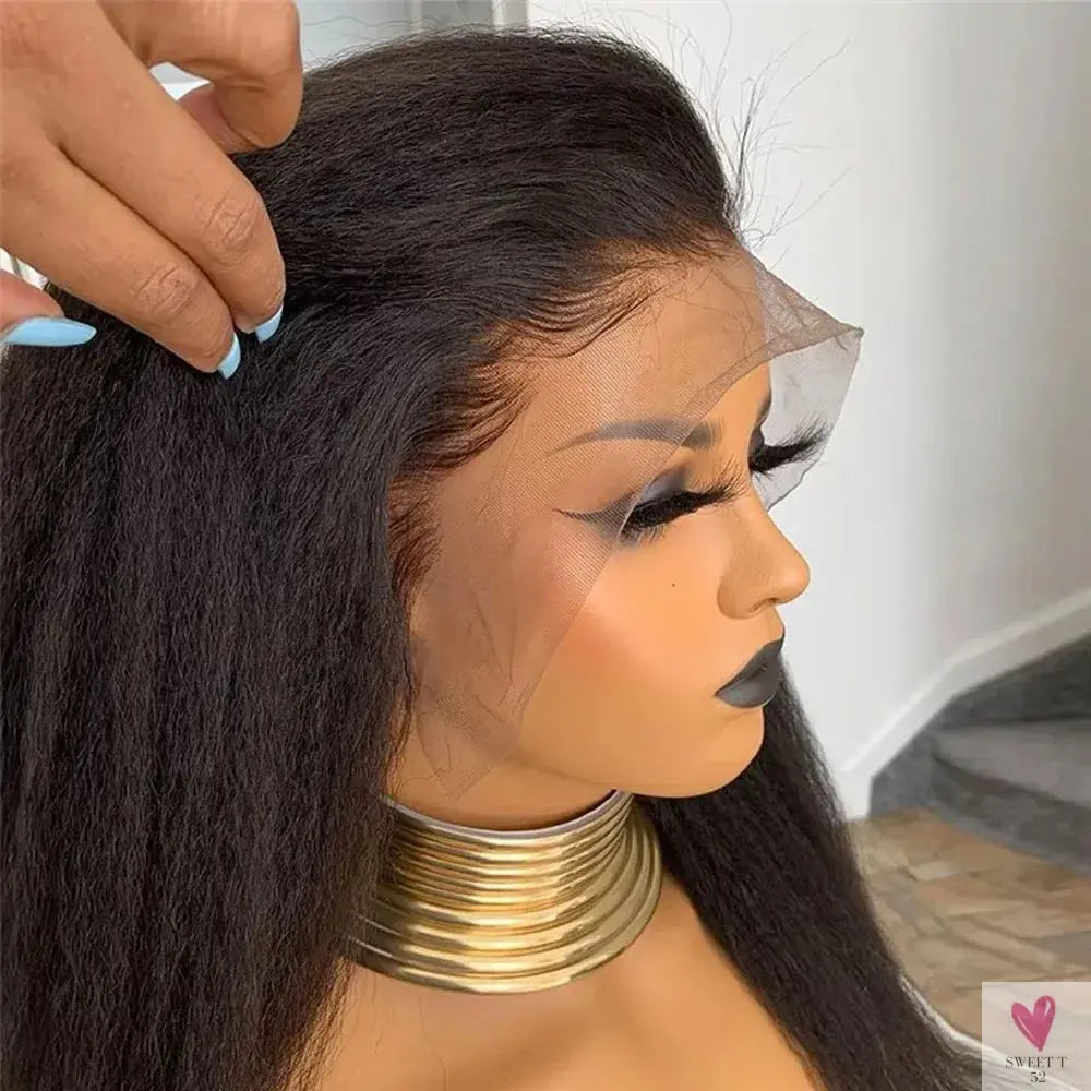 Kinky Straight Synthetic Lace Front Wigs for Women - 13x4/13X6 Lace Front Wig, Pre-Plucked Sweet T 52