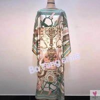 Lady's Silk African Kaftan Dresses - Loose Batwing Sleeve Kaftans Sweet T 52
