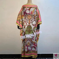Lady's Silk African Kaftan Dresses - Loose Batwing Sleeve Kaftans Sweet T 52