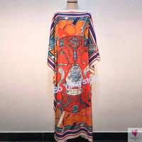 Lady's Silk African Kaftan Dresses - Loose Batwing Sleeve Kaftans Sweet T 52