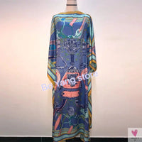 Lady's Silk African Kaftan Dresses - Loose Batwing Sleeve Kaftans Sweet T 52