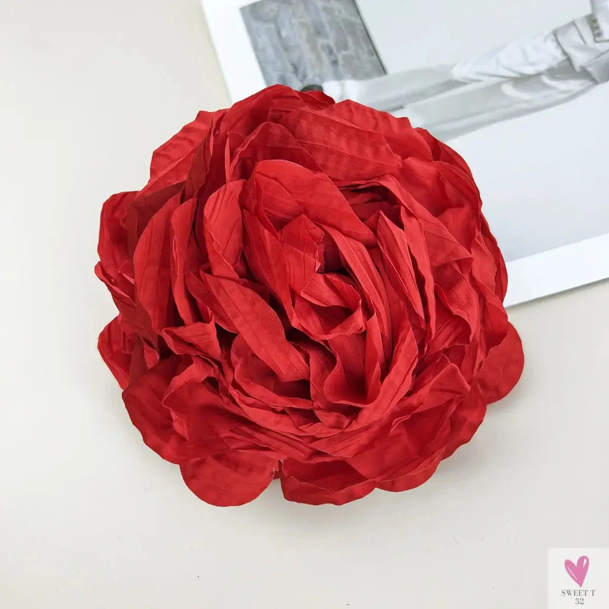 Large Flower - 16 cm Temperament Brooch Pin/Hair Pin - Handmade Flower, Versatile Clothing Accessory, Chest Flower Corsage Sweet T 52