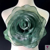 Large Rose Flower Patch - Artificial Handmade Chest Flower, Clothing, Dress, Neck or Hair Decoration - Organza 3D Flower Corsage Accessory SWEET T 52