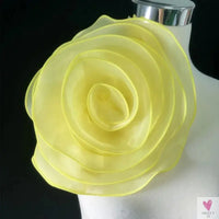 Large Rose Flower Patch - Artificial Handmade Chest Flower, Clothing, Dress, Neck or Hair Decoration - Organza 3D Flower Corsage Accessory SWEET T 52
