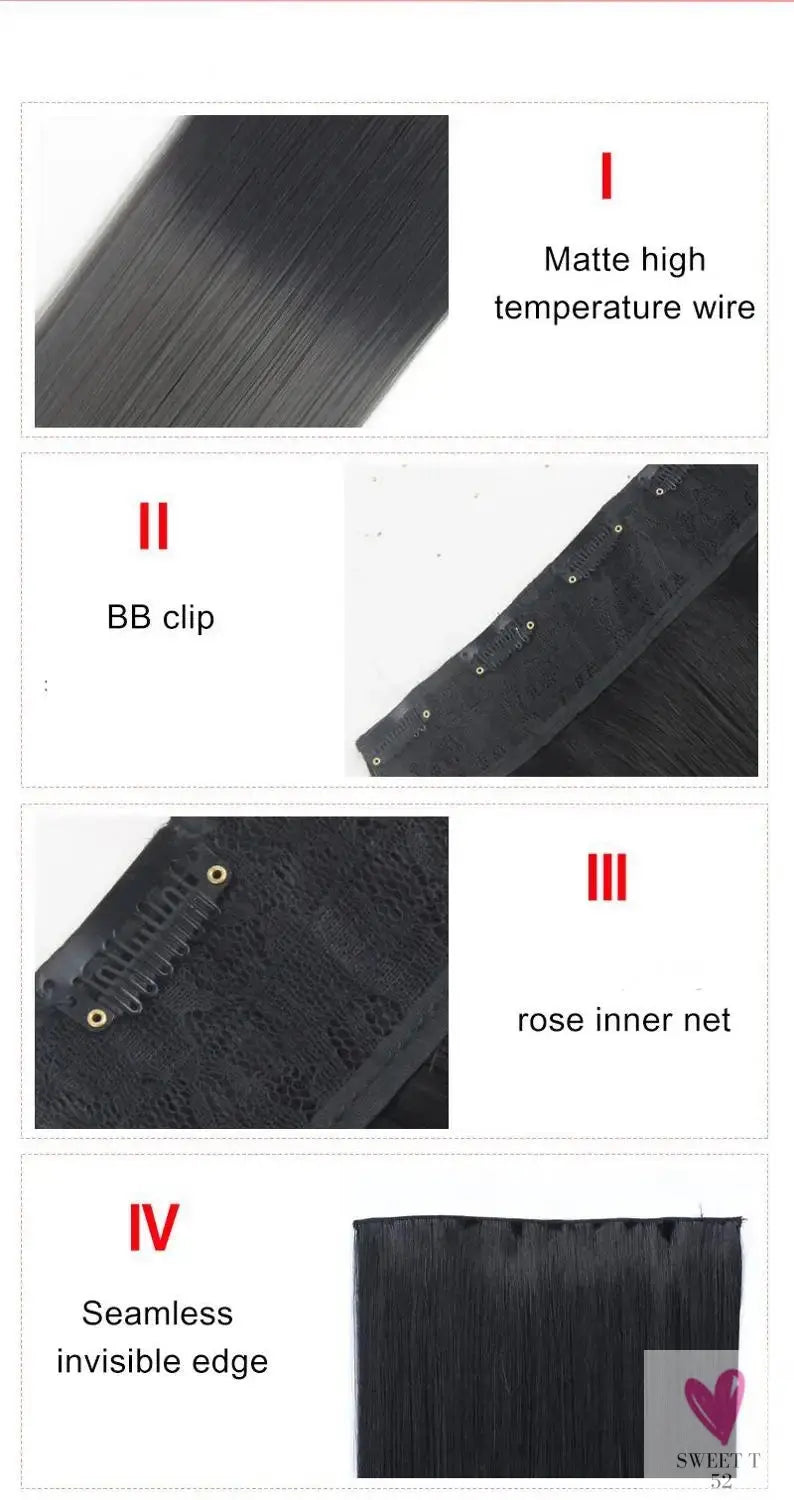 Linwan Synthetic 24Inchs 16 Clips in Hair Extensions Long Wavy Hairstyle Blonde Black Hairpieces Heat Resistant False Hair Sweet T 52