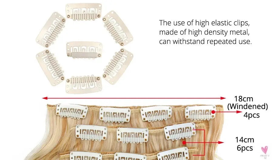 Linwan Synthetic 24Inchs 16 Clips in Hair Extensions Long Wavy Hairstyle Blonde Black Hairpieces Heat Resistant False Hair Sweet T 52