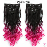 Linwan Synthetic 24Inchs 16 Clips in Hair Extensions Long Wavy Hairstyle Blonde Black Hairpieces Heat Resistant False Hair Sweet T 52