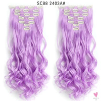 Linwan Synthetic 24Inchs 16 Clips in Hair Extensions Long Wavy Hairstyle Blonde Black Hairpieces Heat Resistant False Hair Sweet T 52