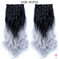 Linwan Synthetic 24Inchs 16 Clips in Hair Extensions Long Wavy Hairstyle Blonde Black Hairpieces Heat Resistant False Hair Sweet T 52