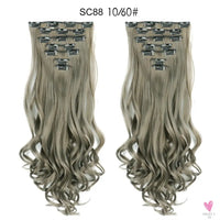 Linwan Synthetic 24Inchs 16 Clips in Hair Extensions Long Wavy Hairstyle Blonde Black Hairpieces Heat Resistant False Hair Sweet T 52