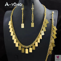 Luxury Arabic Gold Color Coins Necklace Set 21k Gold Plated Turkish Coin Chains Islamic Muslim Women Wedding Party Jewelry Sweet T 52