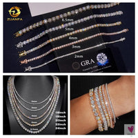 Luxury Men/Women Hip Hop "Iced Out" Fine Jewelry, 2MM 3MM 4MM 5MM Lab Diamond, Tennis Chain Necklace Sweet T 52
