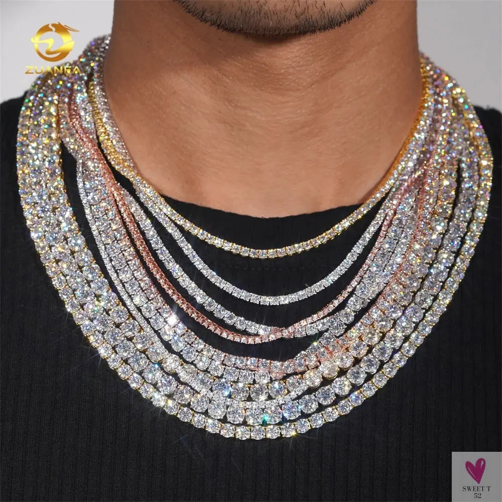 Luxury Men/Women Hip Hop "Iced Out" Fine Jewelry, 2MM 3MM 4MM 5MM Lab Diamond, Tennis Chain Necklace Sweet T 52