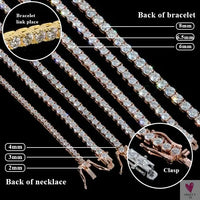 Luxury Men/Women Hip Hop "Iced Out" Fine Jewelry, 2MM 3MM 4MM 5MM Lab Diamond, Tennis Chain Necklace Sweet T 52