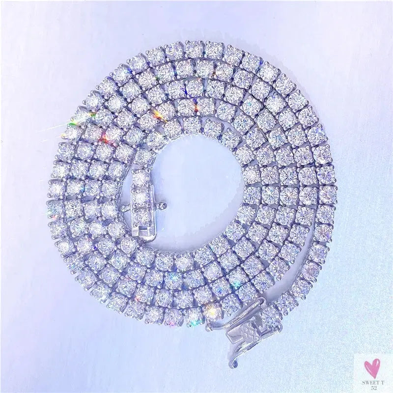 Luxury Men/Women Hip Hop "Iced Out" Fine Jewelry, 2MM 3MM 4MM 5MM Lab Diamond, Tennis Chain Necklace Sweet T 52