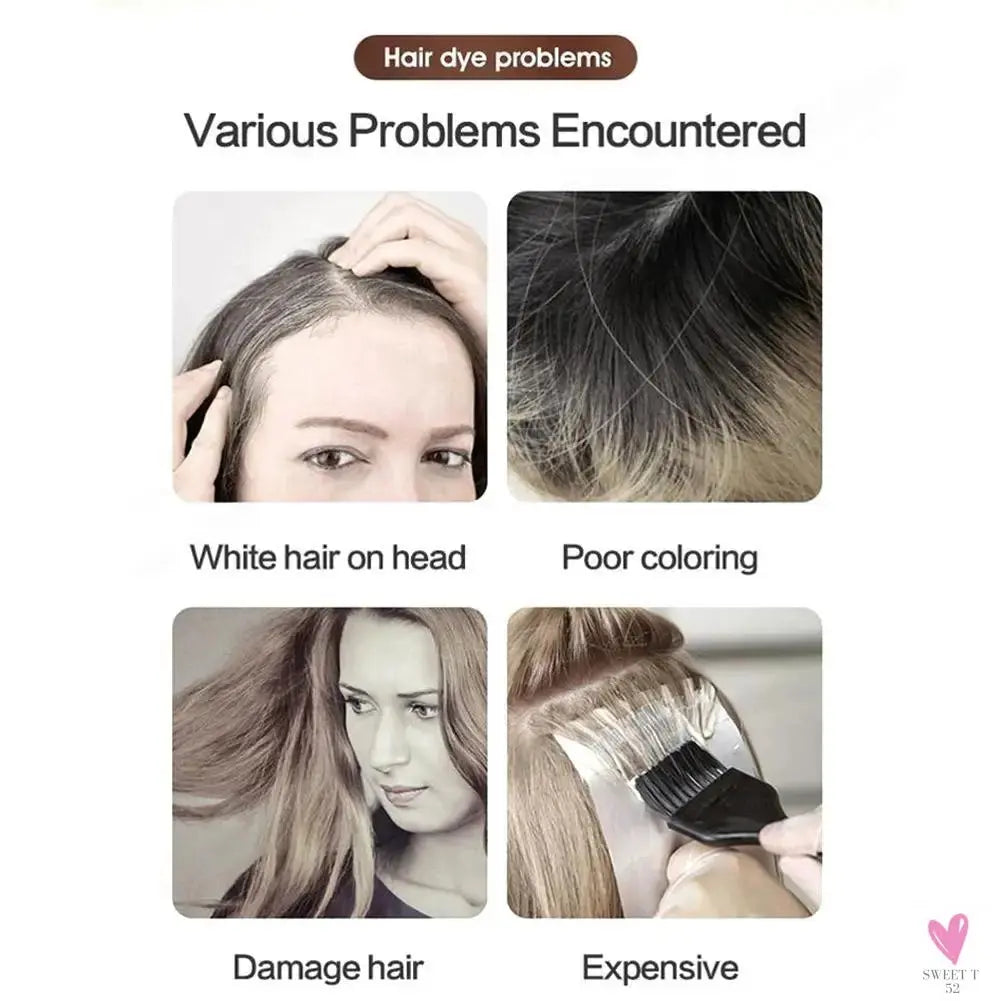 Magic Black Hair - 3-in-1 Collagen/Argan Oil Shampoo - Long-Lasting Hair Shampoo/Dye for Men/Women Sweet T 52