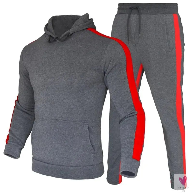 Men's 2 Piece Tracksuit - Color Block Sweatsuit with Stripes. Casual Long Sleeve Warm Winter Moisture Wicking Sportswear-Coats & Jackets-SWEET T 52